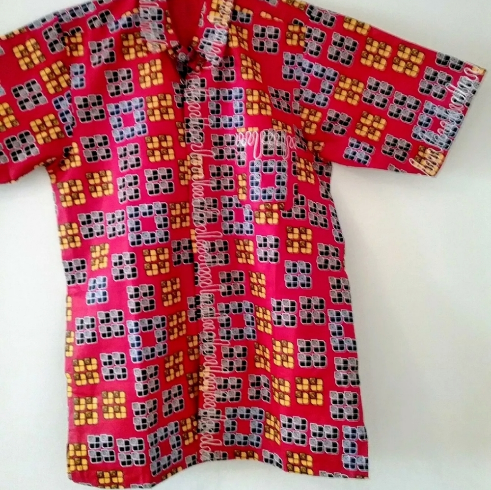Multicolor Short Sleeve Men Shirt